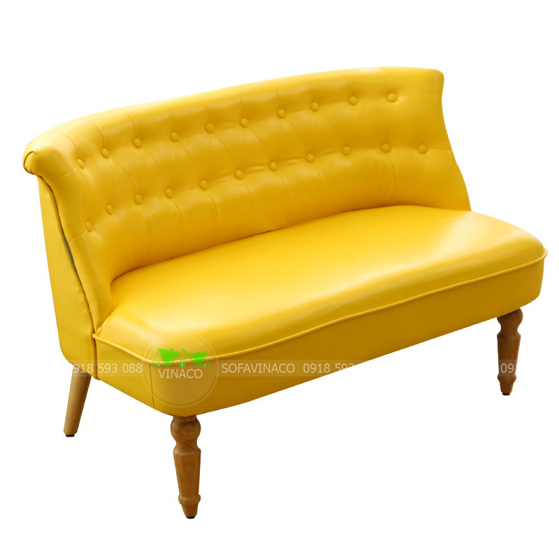 Mẫu ghế sofa bằng tựa cong đóng núm